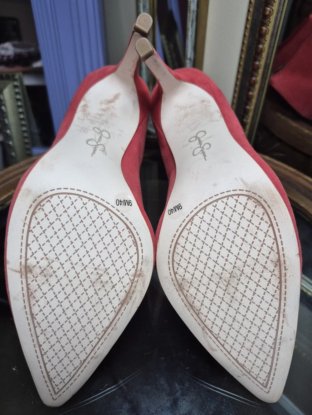 Jessica Simpson‎ Piercie Red Suede Bootie - Size 9